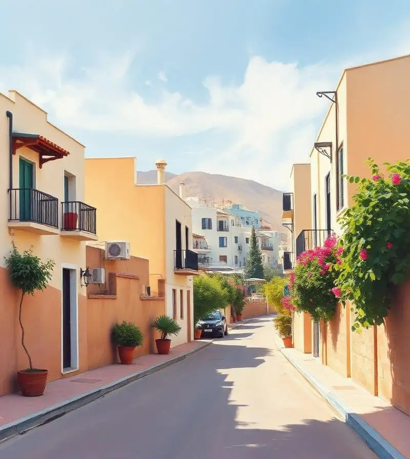 Low residential streets in the Barrio San Luis and Los Molinos area of Almería