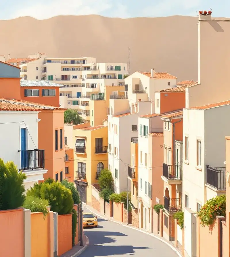 Residential blocks in the Los Ángeles and Cruz de Caravaca districts of Almería