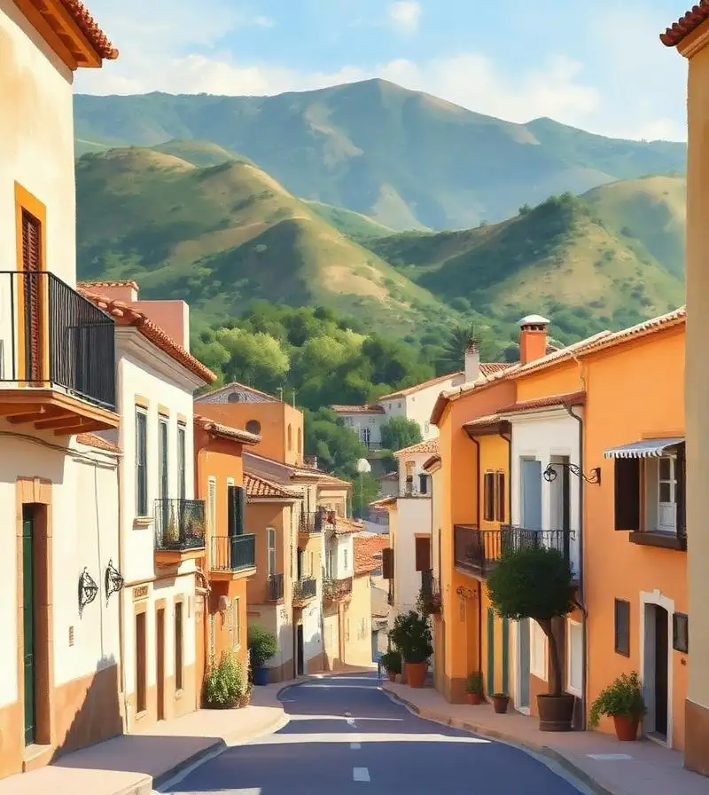 Older streets and low buildings in the centre of the town of Almuñécar