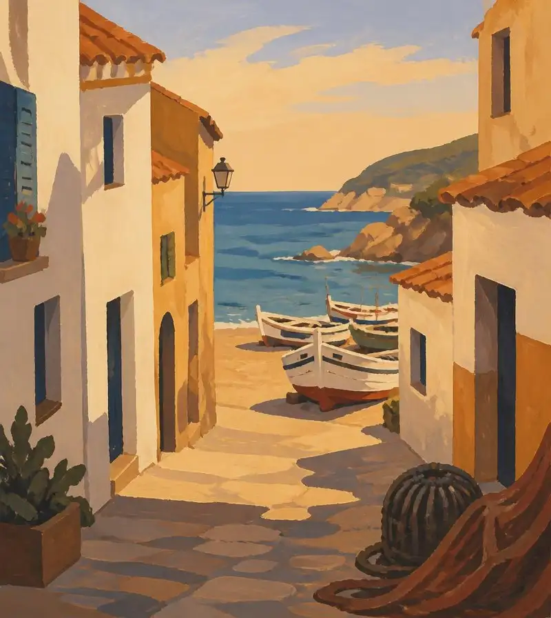 Streets in the old fishermen's quarter of Lloret de Mar