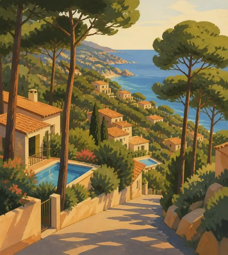 Hillside housing in the Serra Brava area of Lloret de Mar