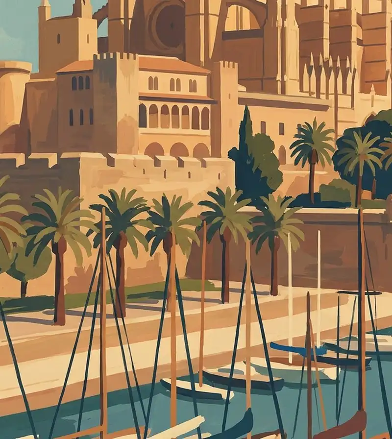 Streets in the city of Palma on Mallorca