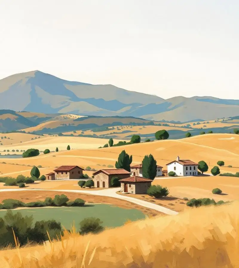 Low houses and open country in the eastern pedanías of the municipality of Murcia