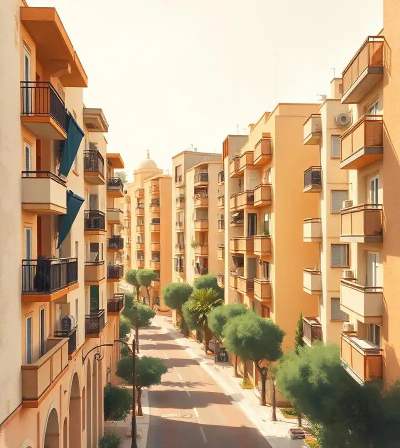 Residential apartment blocks on the southern side of the city of Murcia