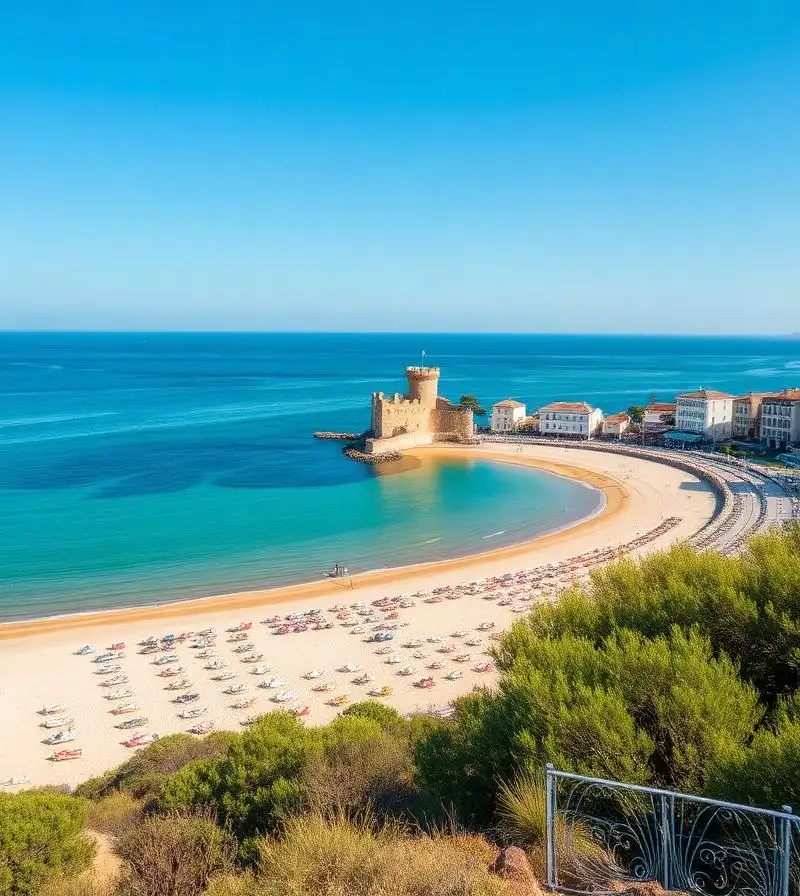 Apartment blocks behind the Playa de la Concha at Oropesa del Mar
