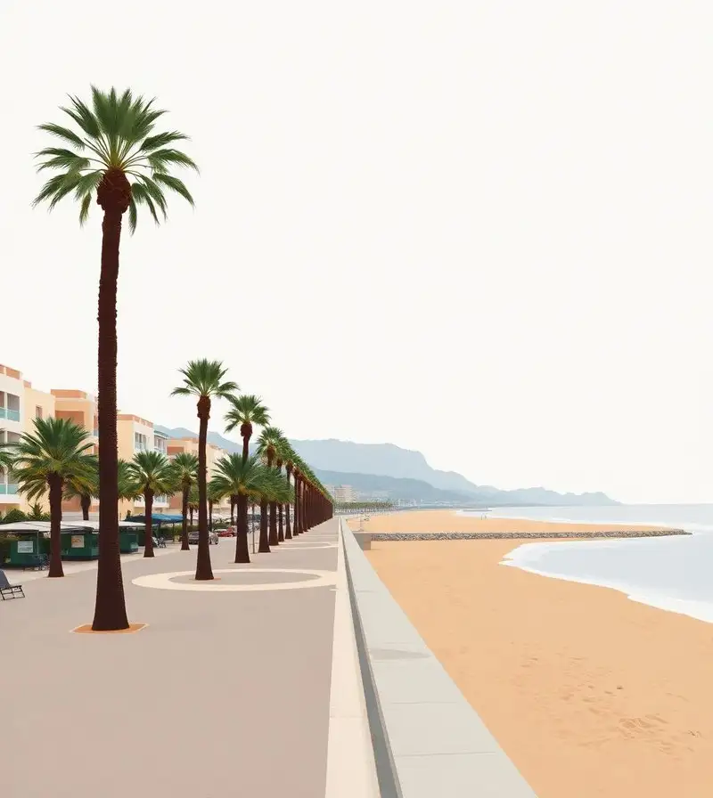 Apartment blocks behind the beach at Playa de Palma
