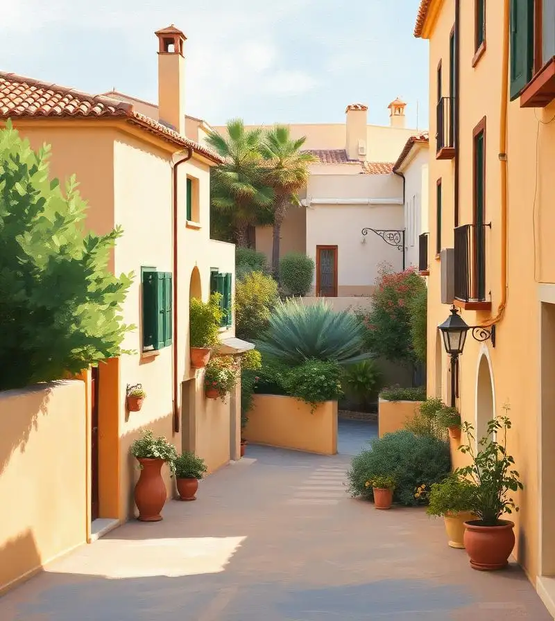 Residential streets at El Parador de las Hortichuelas in Roquetas de Mar