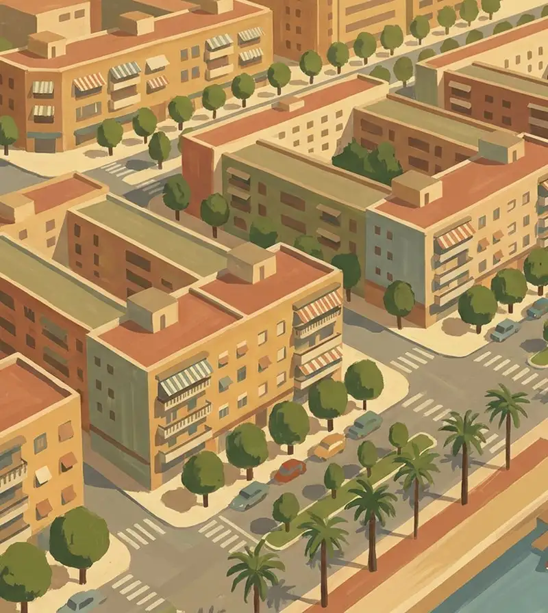 Housing in the Los Remedios district of Sevilla