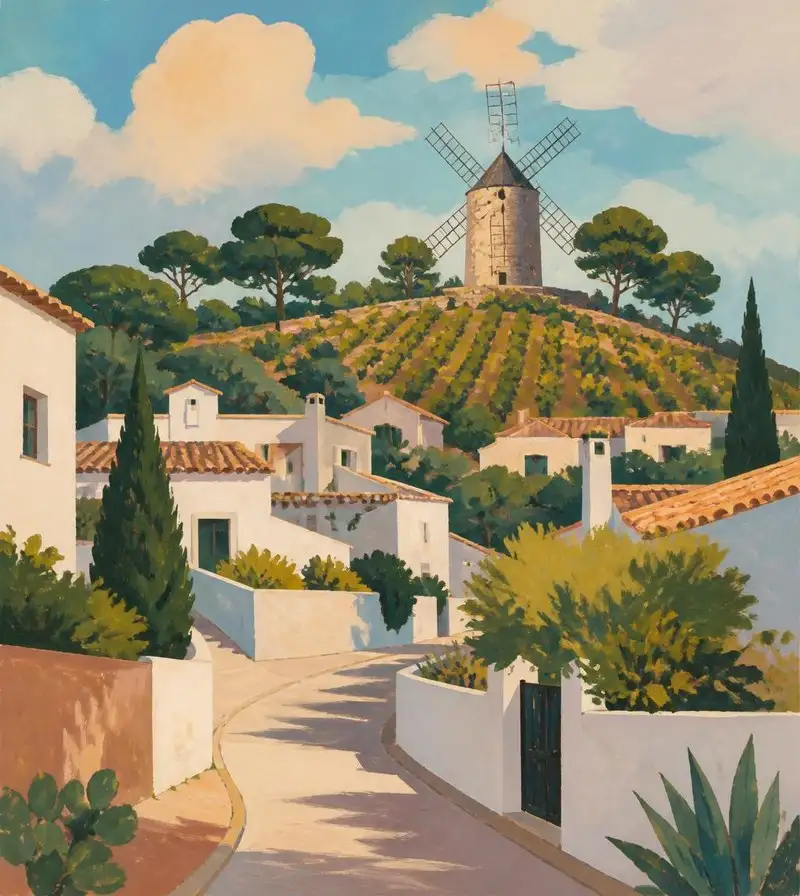 Residential streets in the Els Molins area of Sitges