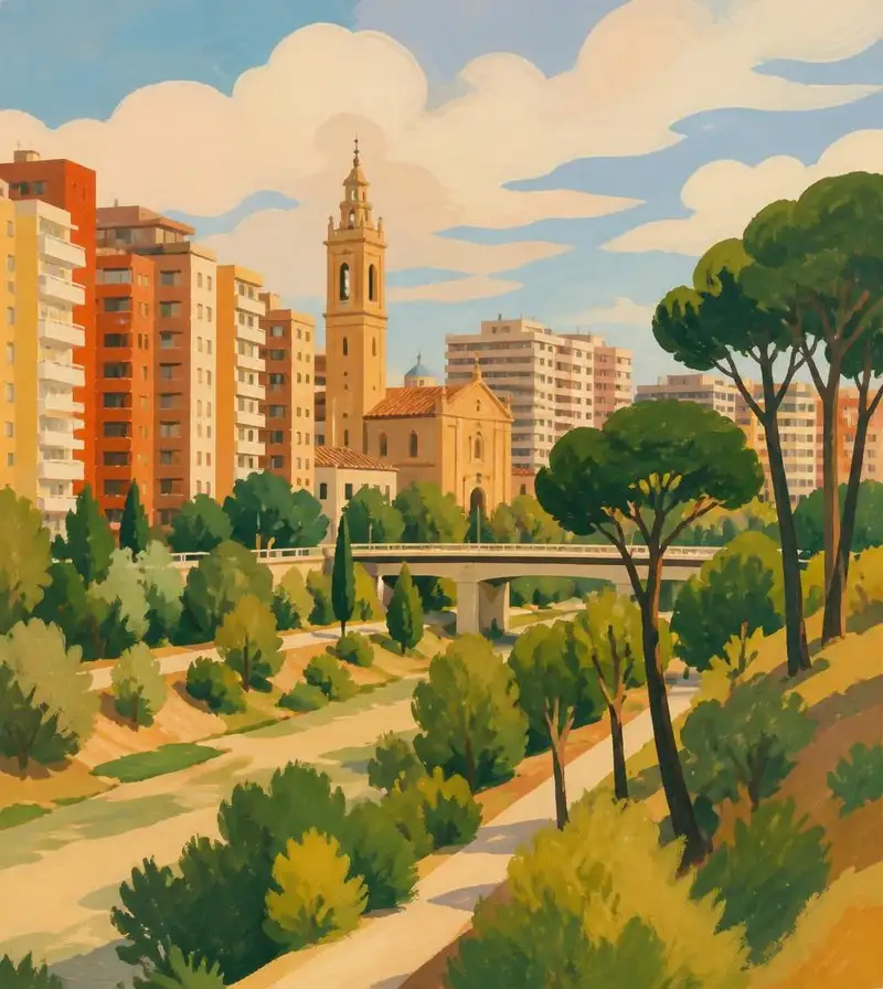 Residential streets in the Campanar district of Valencia